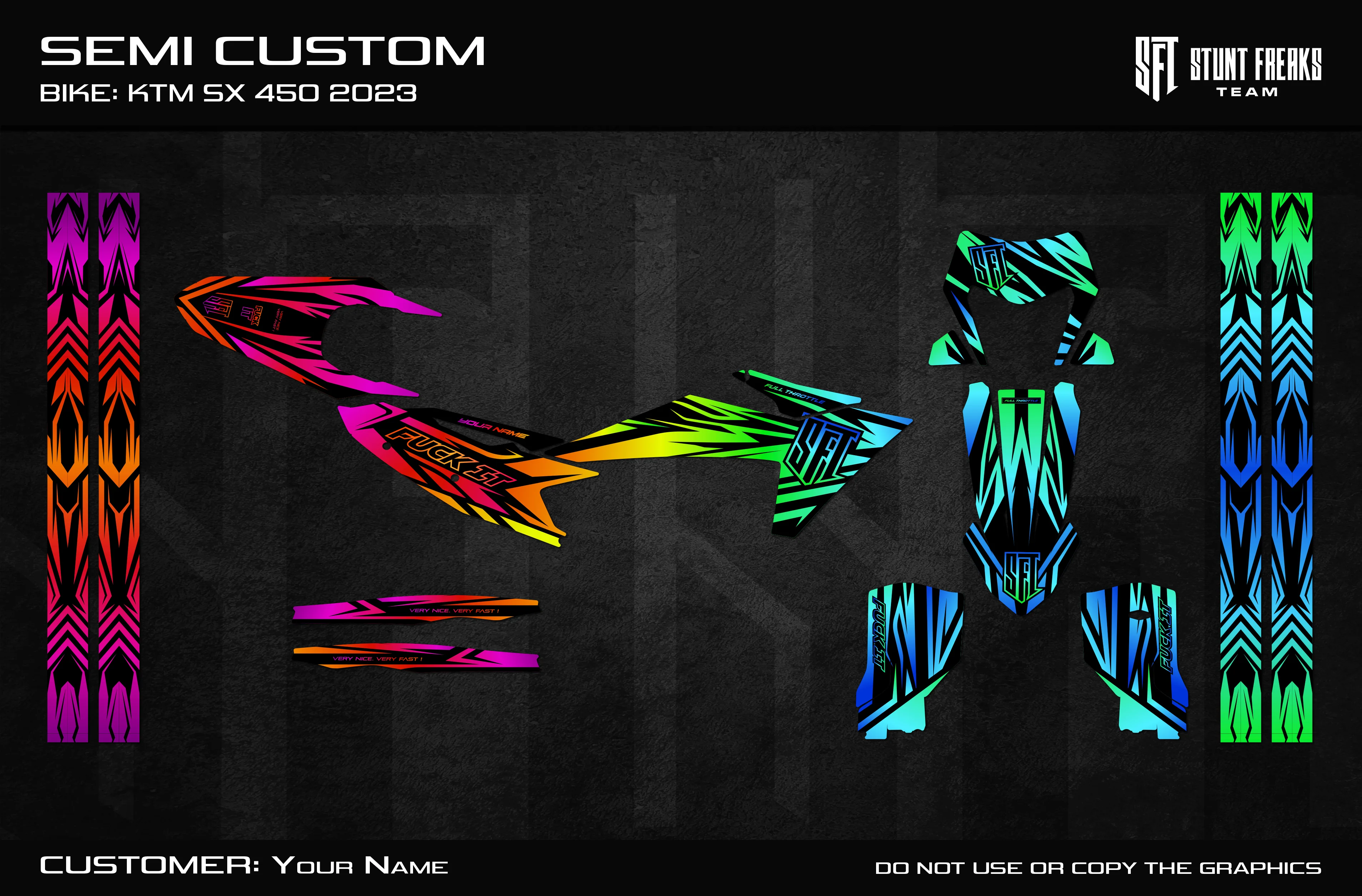 Color Fade Semi Custom Graphics Kit - Image 3