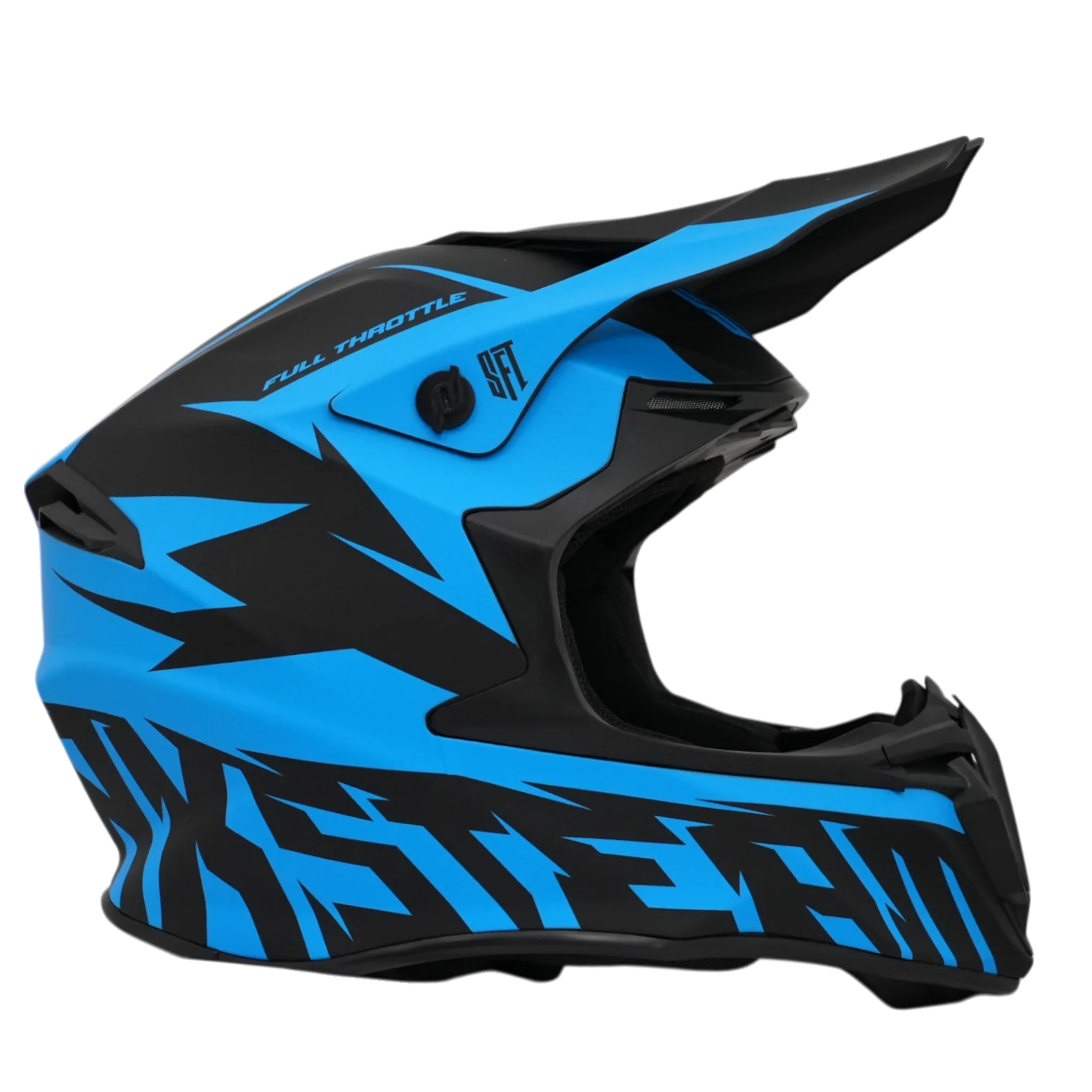 SFT Flatout Blue Motocross Helmet - Image 6