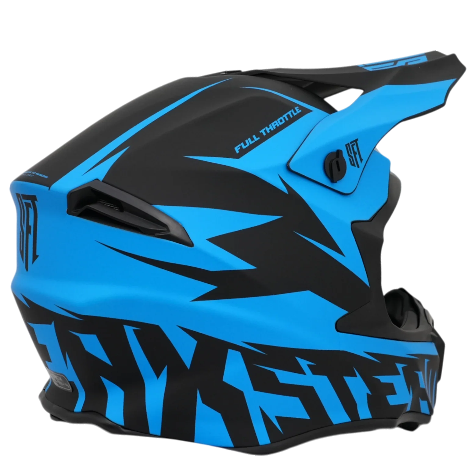 SFT Flatout Blue Motocross Helmet - Image 7