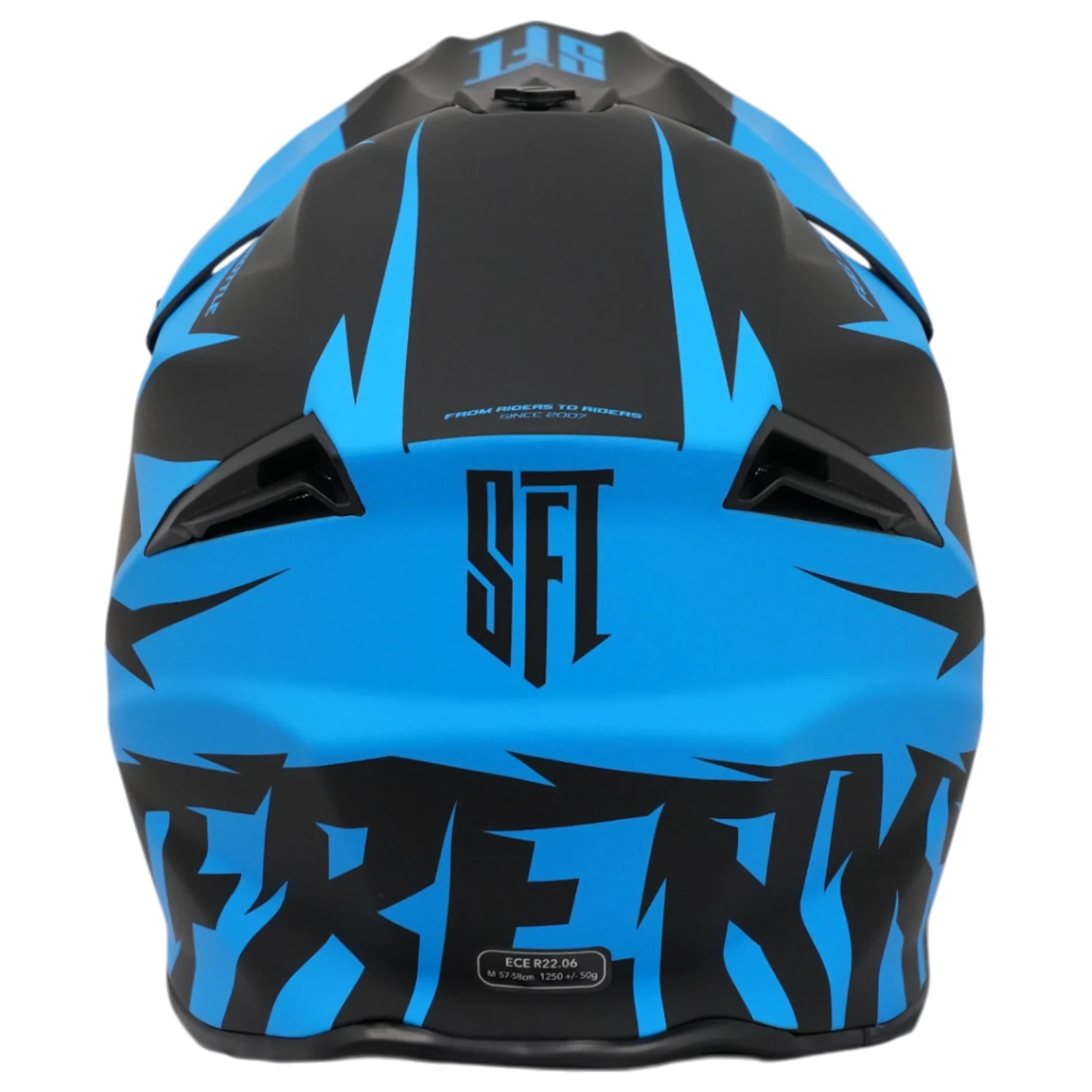 SFT Flatout Blue Motocross Helmet - Image 8