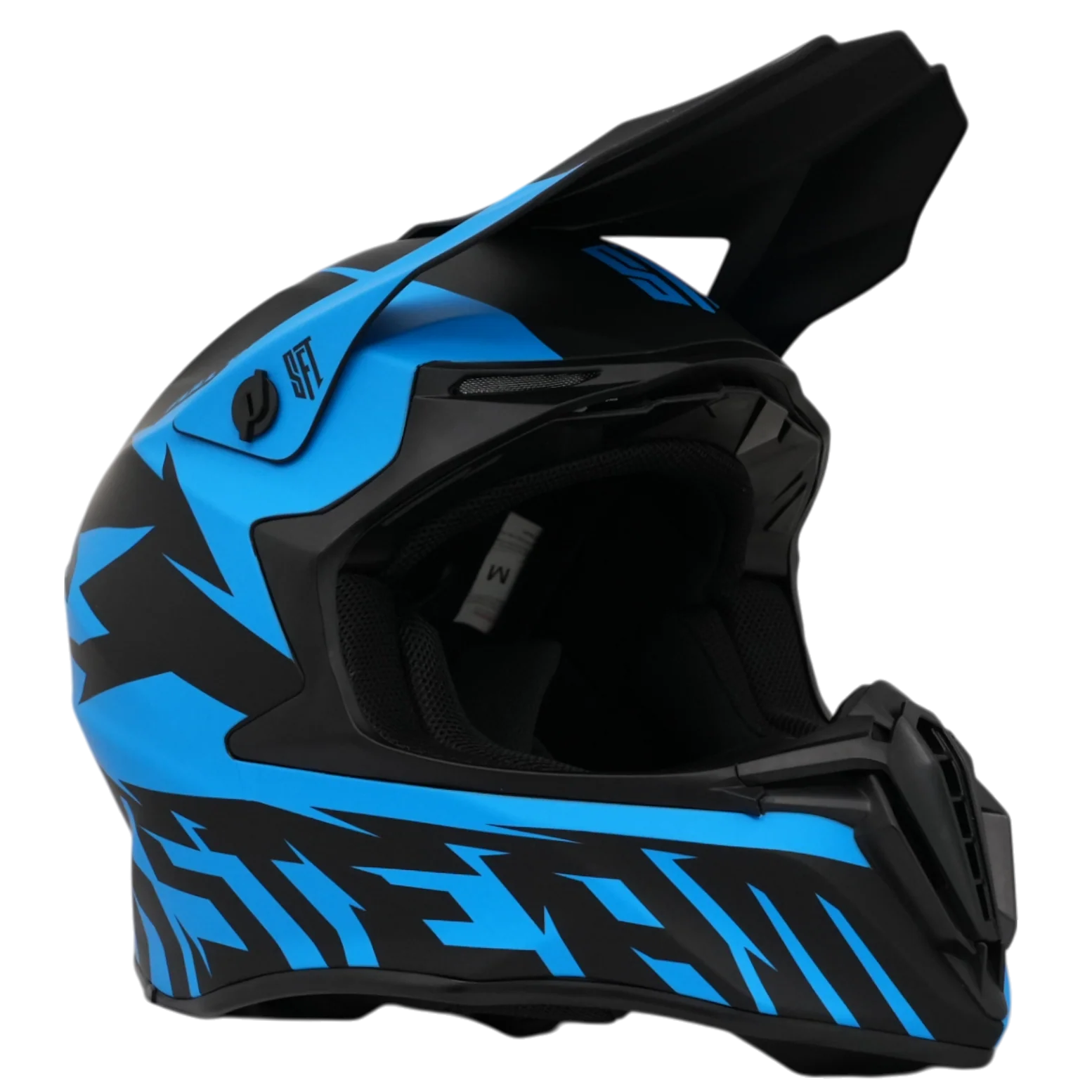 SFT Flatout Blue Motocross Helmet - Image 4