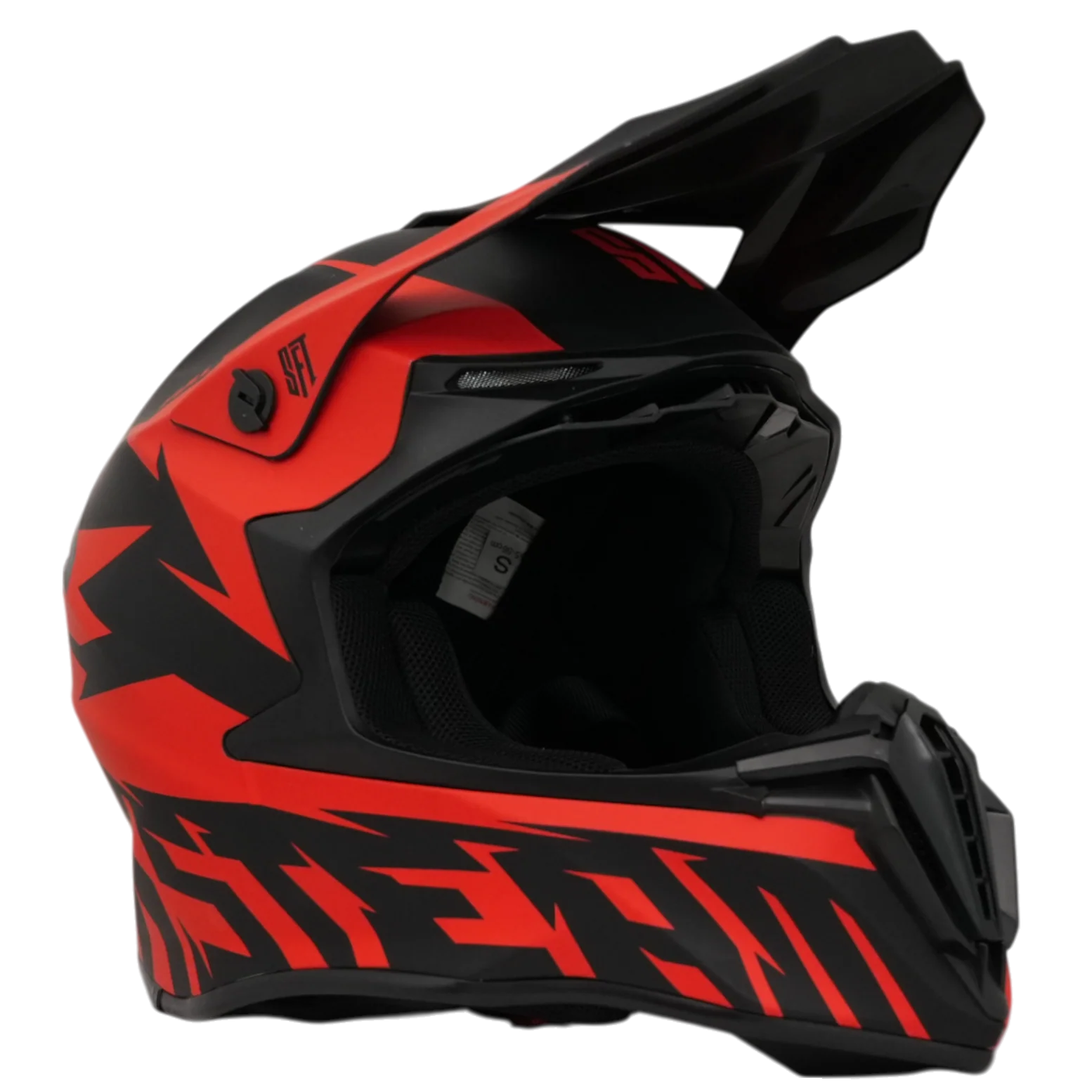 SFT Flatout Red Motocross Helmet - Image 4