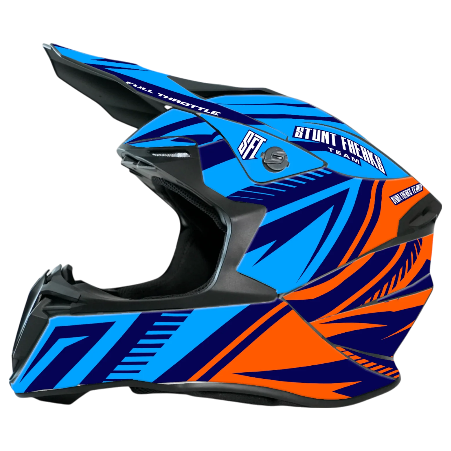 SFT Dual Blue & Orange Helmet Graphics - Image 3