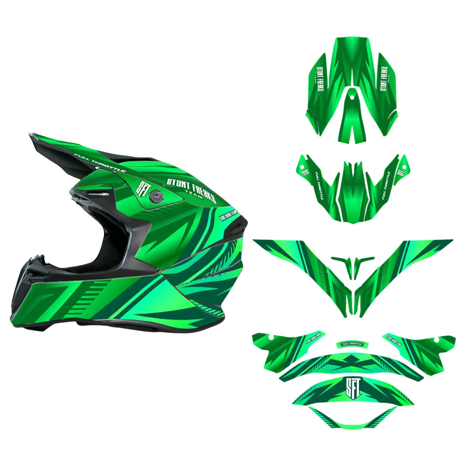 SFT Dual Green Helmet Graphics