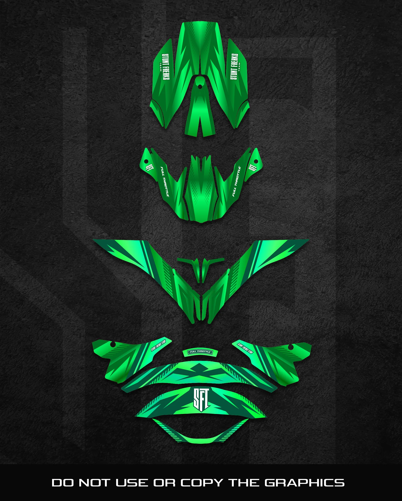 SFT Dual Green Helmet Graphics - Image 2