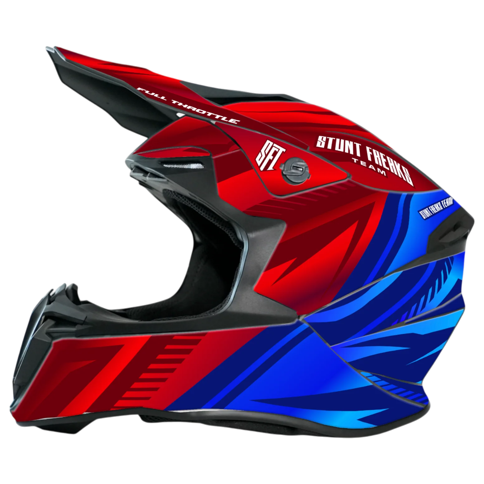 SFT Dual Red & Blue Helmet Graphics - Image 3