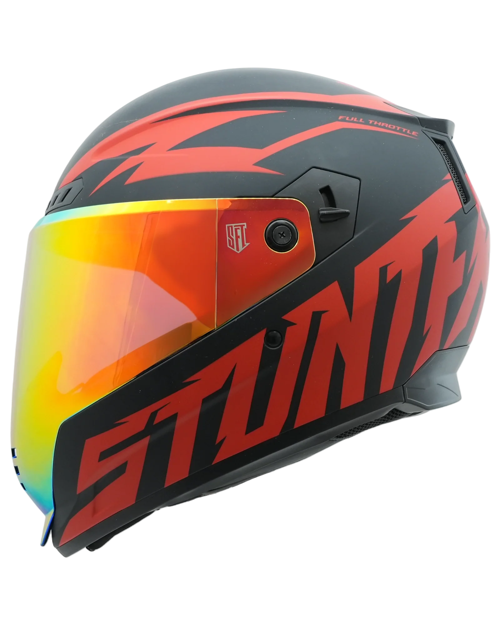 SFT FlatOut Red Full Face Helmet - Image 4