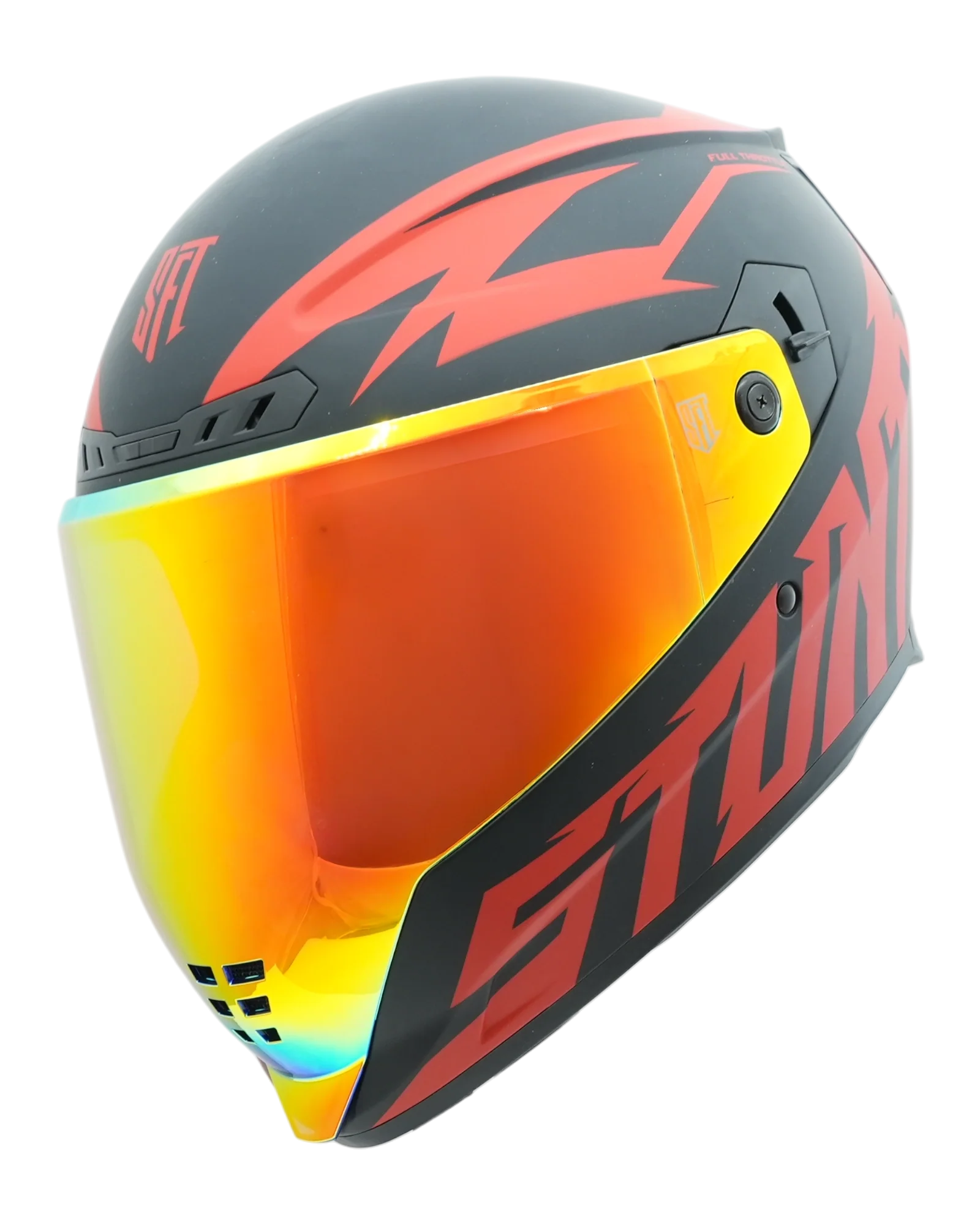 SFT FlatOut Red Full Face Helmet - Image 5