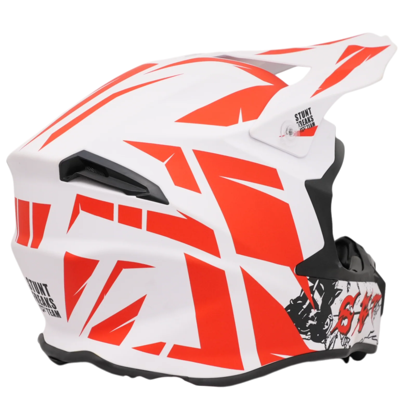 SFT Red and White Motocross Helmet - Image 6