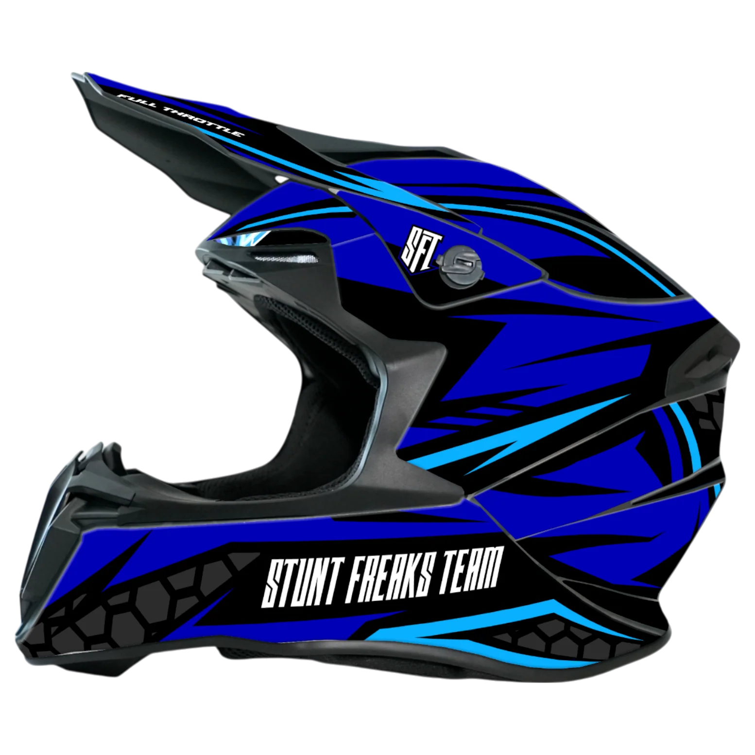 SFT Hexagon Blue Helmet Graphics - Image 3