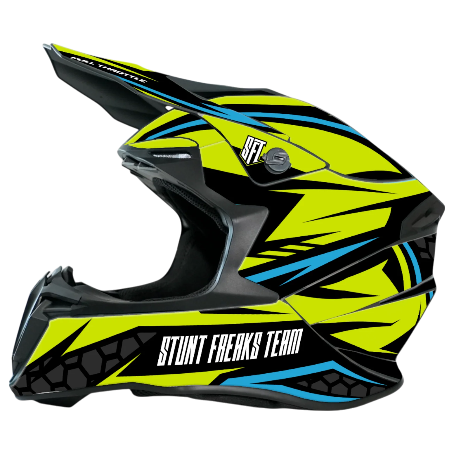 SFT Hexagon Fluo Yellow Helmet Graphics - Image 3