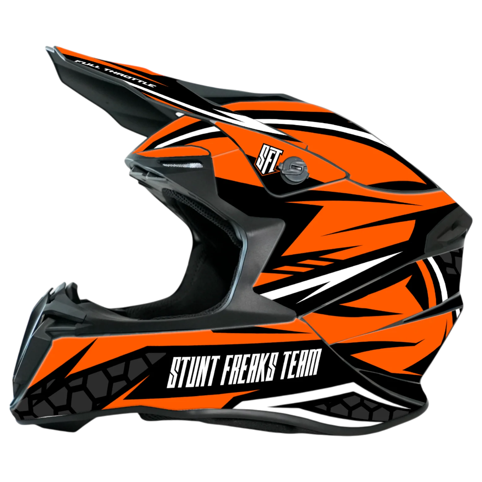 SFT Hexagon Orange Helmet Graphics - Image 3