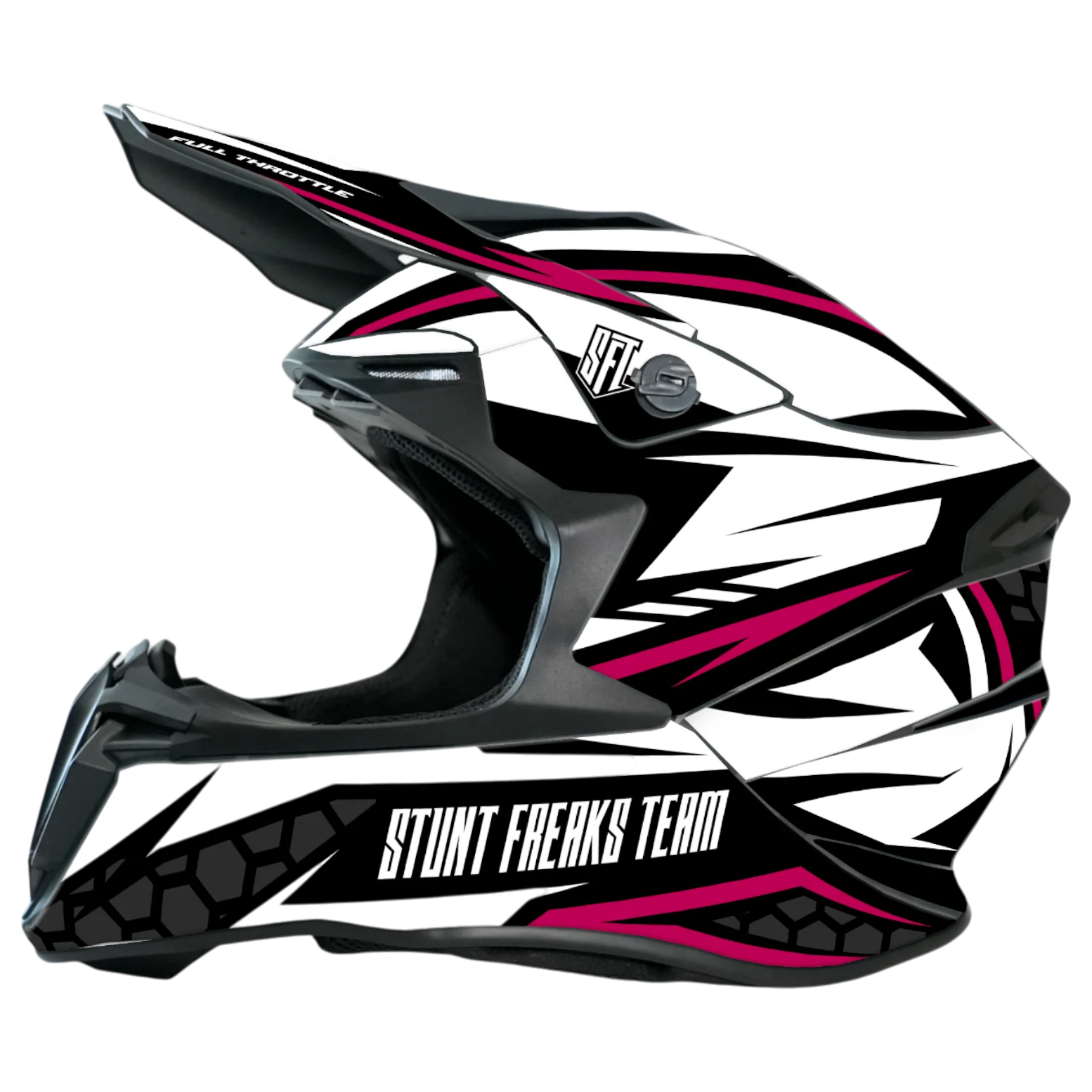 SFT Hexagon White Helmet Graphics - Image 3