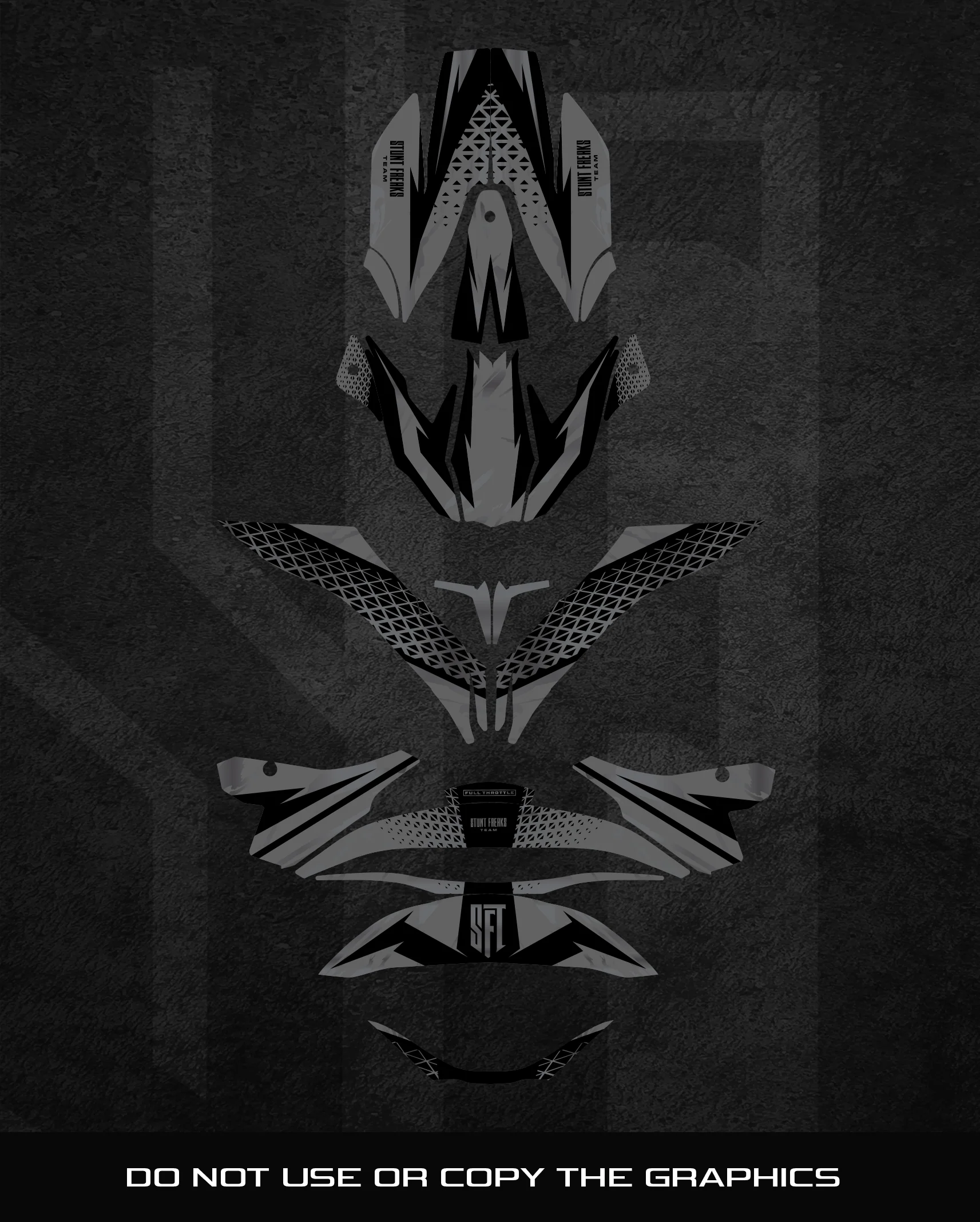SFT Mayhem Gray Helmet Graphics - Image 2